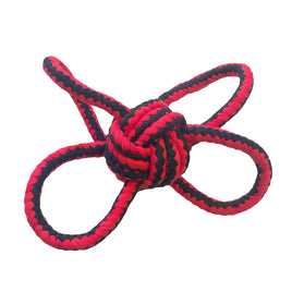 Happy Pet - Nuts For Knots - 4 Loop Tugger Rope - Red & Black