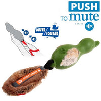 GiGwi - Push To Mute Duck with plush tail - Green