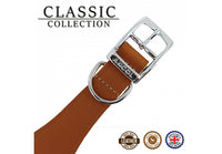 Ancol - Classic Leather Hound Collar - Tan - Greyhound (Size 4 - 19")