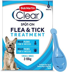 Bob Martin - Flea Clear Spot On for Small Dogs - 3 Treatment