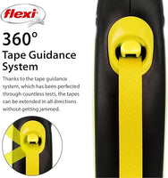 Flexi - New Neon Retractable Tape Lead - Hi Vis Yellow -Xs (3m - 12kg)