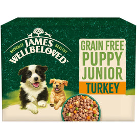 James Wellbeloved - Puppy/Junior Grain Free Wet Food - Turkey & Veg - Pouch 90g