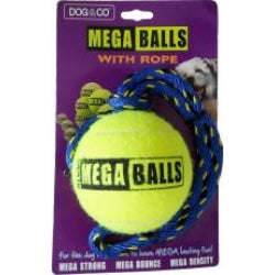 Dog & Co - Mega Ball With Rope - 4"