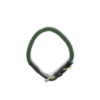 Country Pet - Luxury Rope Dog Collar - Forest Green - 21" to 24"