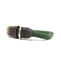 Country Pet - Luxury Rope Dog Collar - Forest Green - 21" to 24"