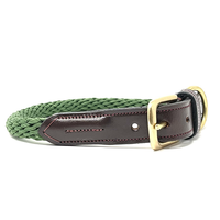 Country Pet - Luxury Rope Dog Collar - Forest Green - 21" to 24"