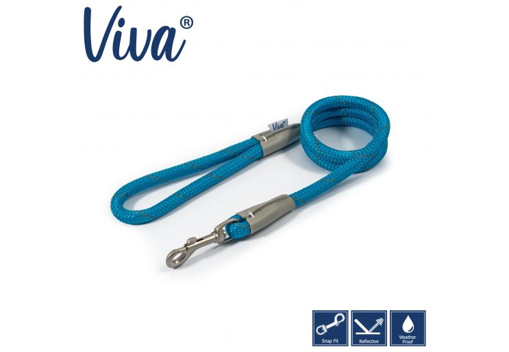 Ancol - Viva - Snap Nylon Rope Lead - Blue - 1.07m X 10mm