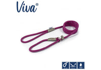 Ancol - Viva Nylon Reflective Rope Slip Lead - Black - 120cm x 12mm (Max50kg)