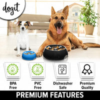 Dogit - Anti-gulping Bowl - Black - Medium (600ml)