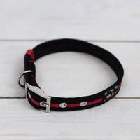 Oscar & Hooch - Dog Collar - Black & Red - X Large