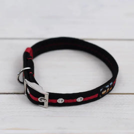 Oscar & Hooch - Dog Collar - Black & Red - X Large