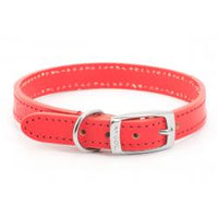 Ancol - Classic Leather Collar - Red - 12"