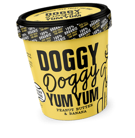 Doggy Doggy Yum Yum - Organic, Vegan Iced Treat for Dogs - Peanut Butter & Banana - 120ml -